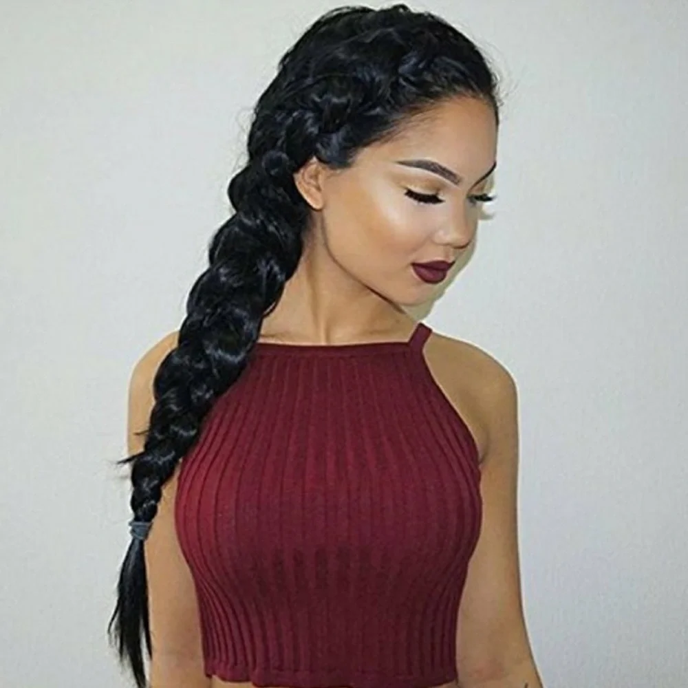 22” BOHO BLACK FRENCH  BRAIDED LaceFront Wig *NEW*